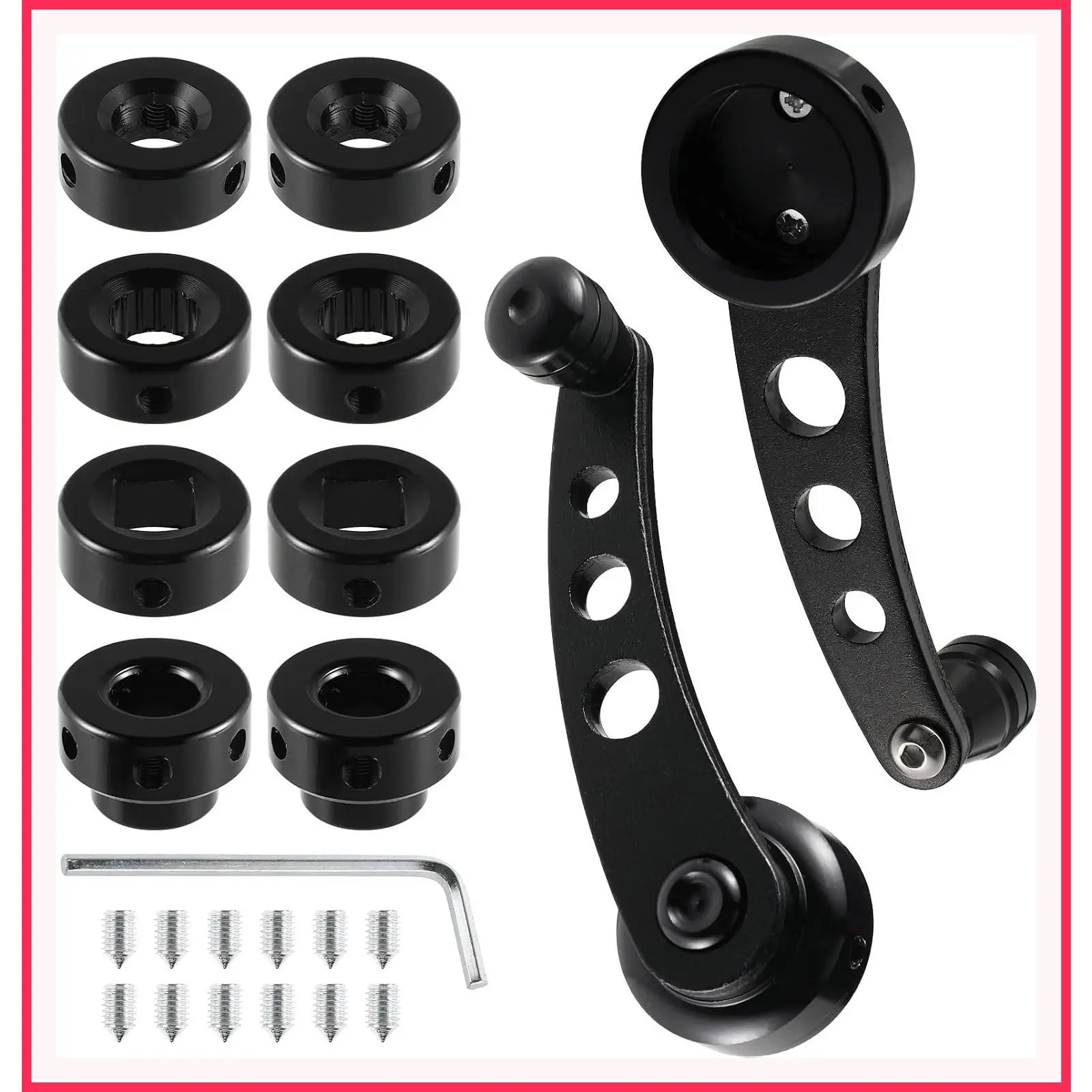 Universal Car Window Handle Replacement - Aluminum Alloy Window Crank Set for Cars, Door Accessories, Casement Window Crank Handle (4.3 x 1.7 x 1.46 inch)