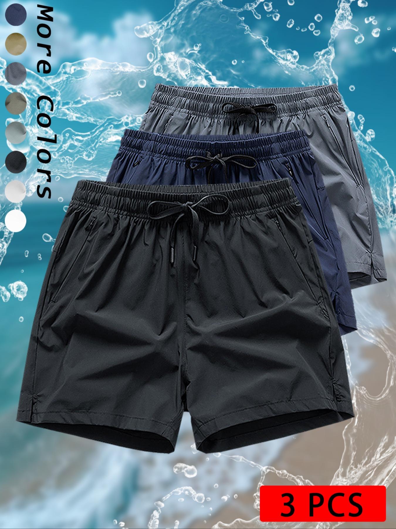 Men's Zipper Pocket Shorts, Regular Fit Casual Drawstring Waist Shorts for Daily Outdoor Wear, Men Bottoms for All Seasons, Casual Sweat Shorts