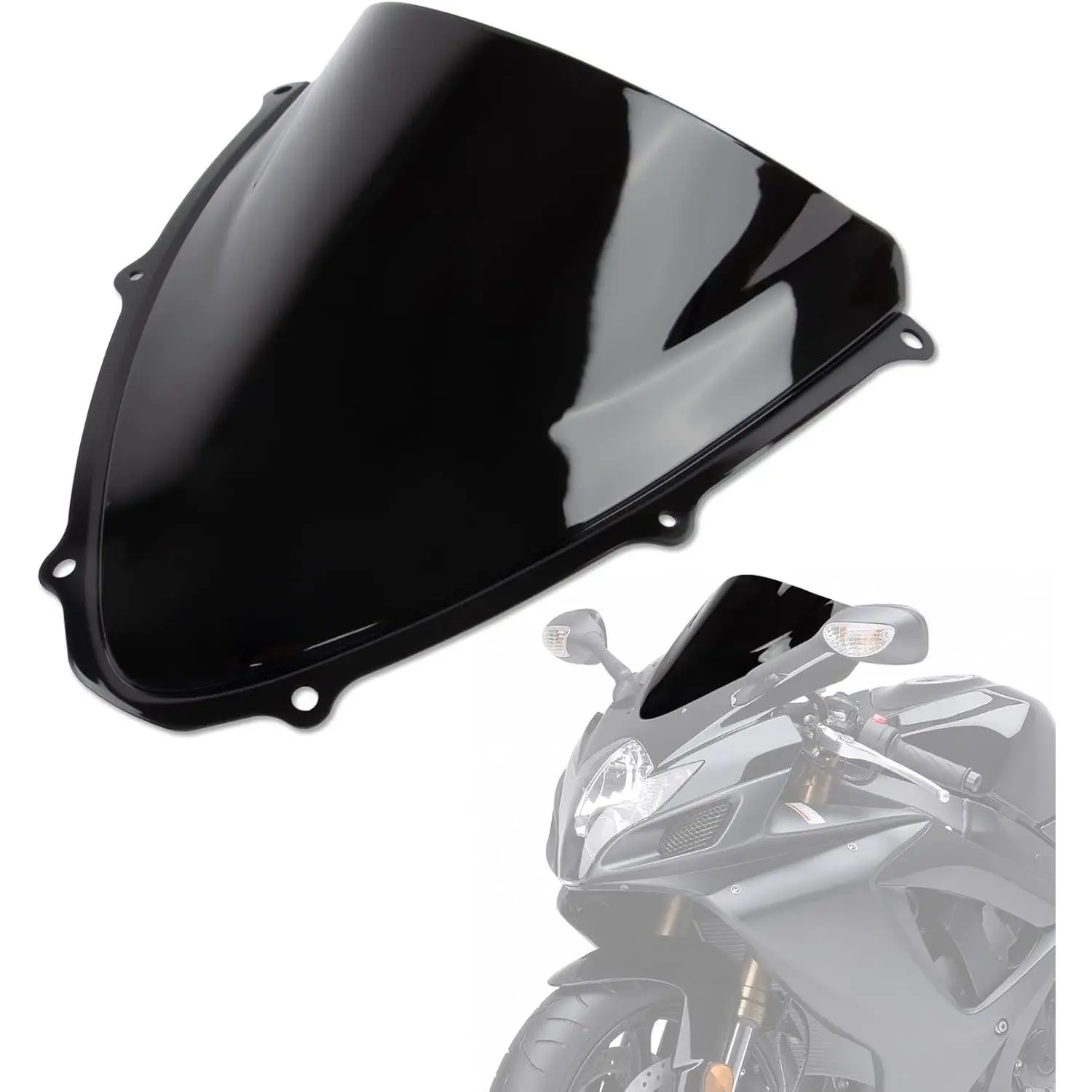 Windscreen Double Bubble Windshield for GSXR600 750 K6 2006-2007 Black