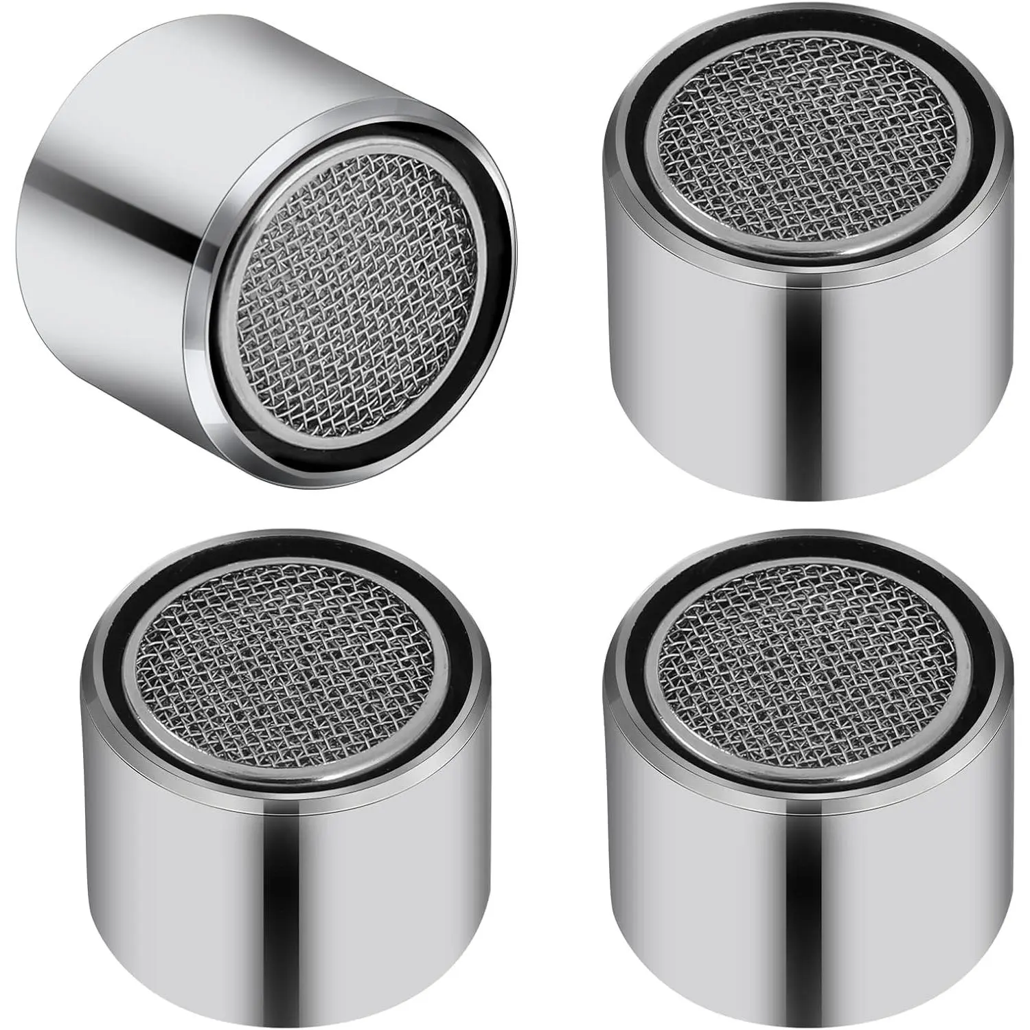 4 count Bathroom Sink Filter Kitchen Faucet Aerator with Brass Shell Female Thread 55/64 inch Aerator for Sink Filter with Gasket for Bathroom