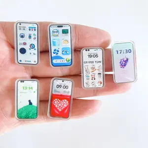 15pcs,Miniature Artificial Mobile Phone, DIY Model House Decor Prop, Miniature Model,Random Color