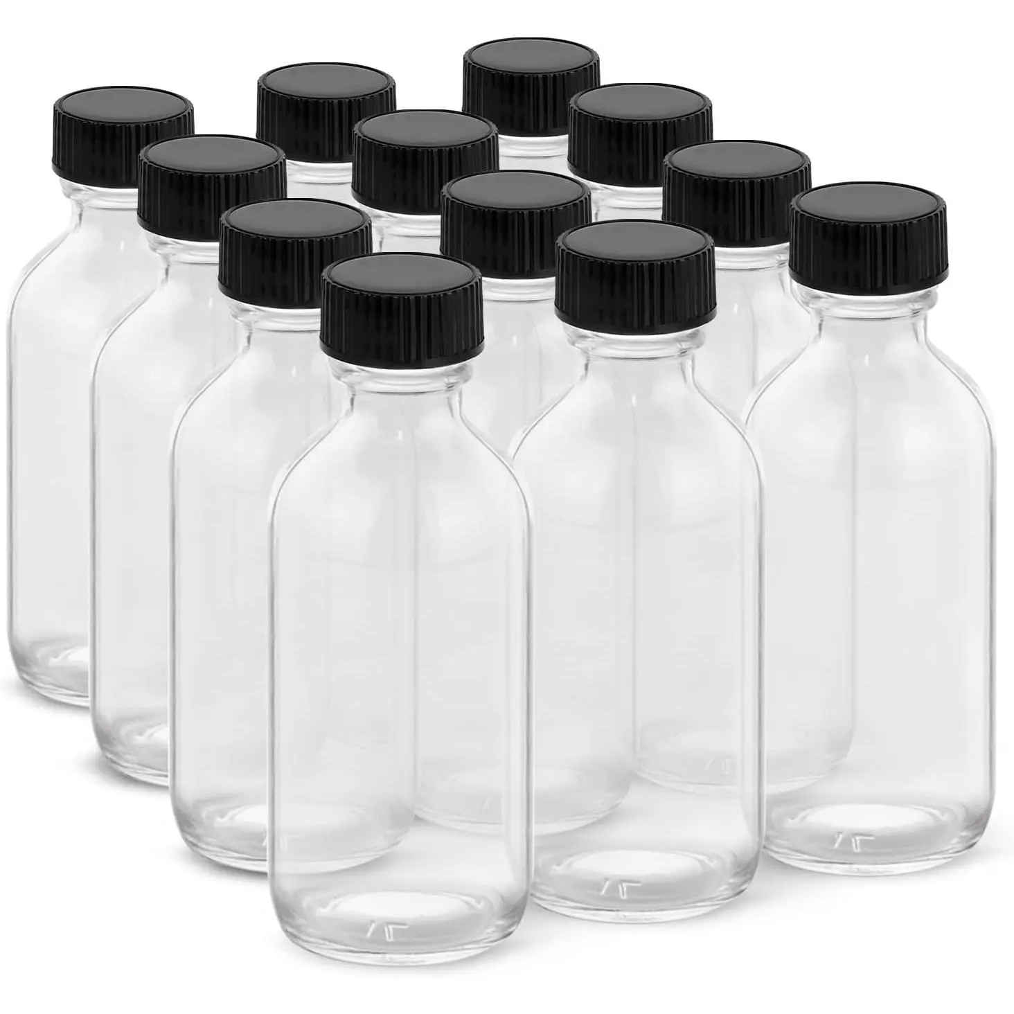 2OZ 60ml Leak-Proof Boston Round Small Glass Storage Bottles & Jars with Lids, Funnels, Ideal for DIY Essential Oils, Perfumes