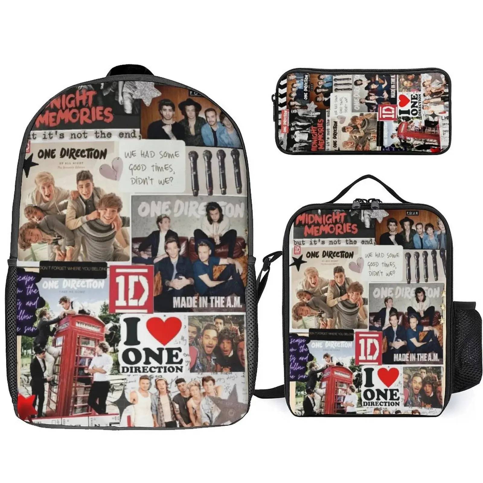 3 Piece Casual Backpack Set One Direction Backpacks Daypacks with Lunch Bag Knapsack Outdoor Travel 3 Piece Casual Backpack Set One Direction Backpacks Daypacks with Lunch Bag Knapsack Outdoor Travel