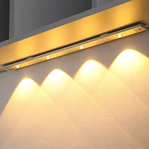 Ultra-Thin Smart Motion Sensor LED Cabinet Light, USB Rechargeable Self-Adhesive, Ideal for Kitchen, Bedroom, Hallway Cabinets