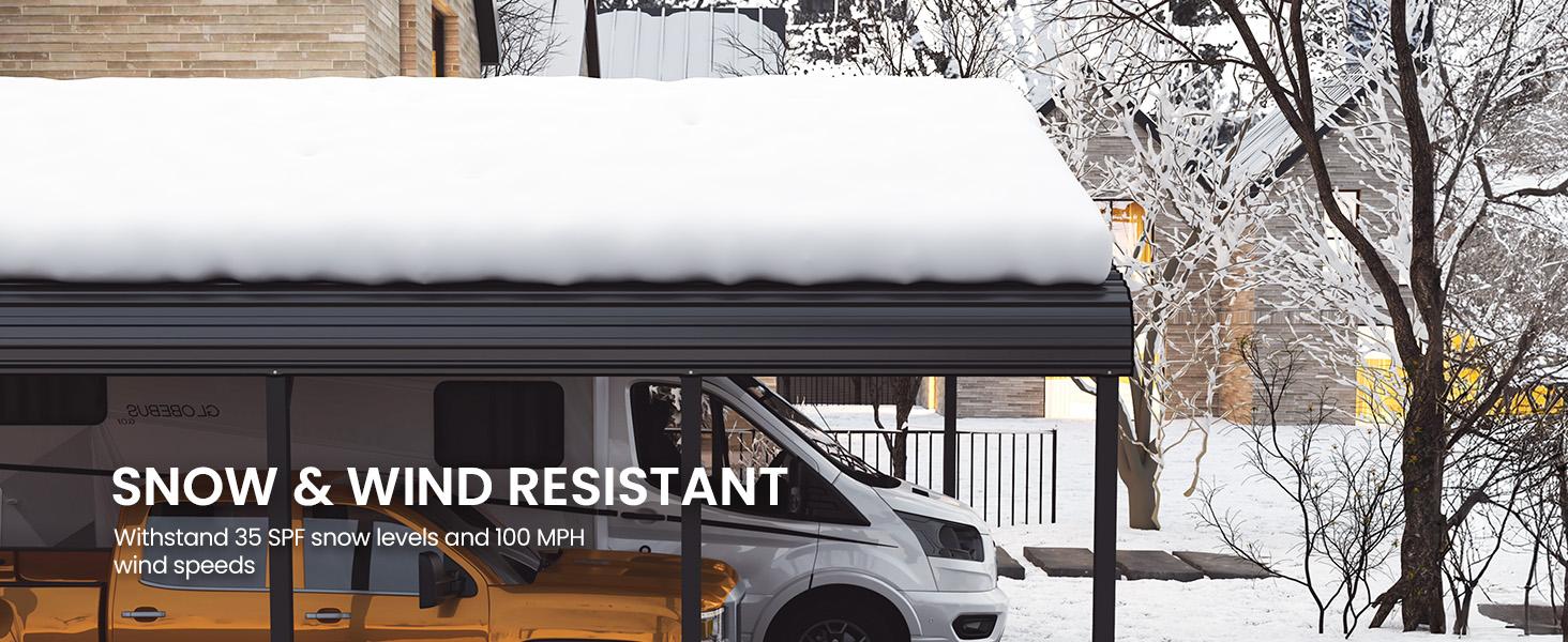 RoyalCraft 20x20 FT Metal Carport, Heavy Duty Canopy with Updated Roof & Enhanced Base, Multi-Use Carport Garage for Car, Truck, Boat, Tractors, Party