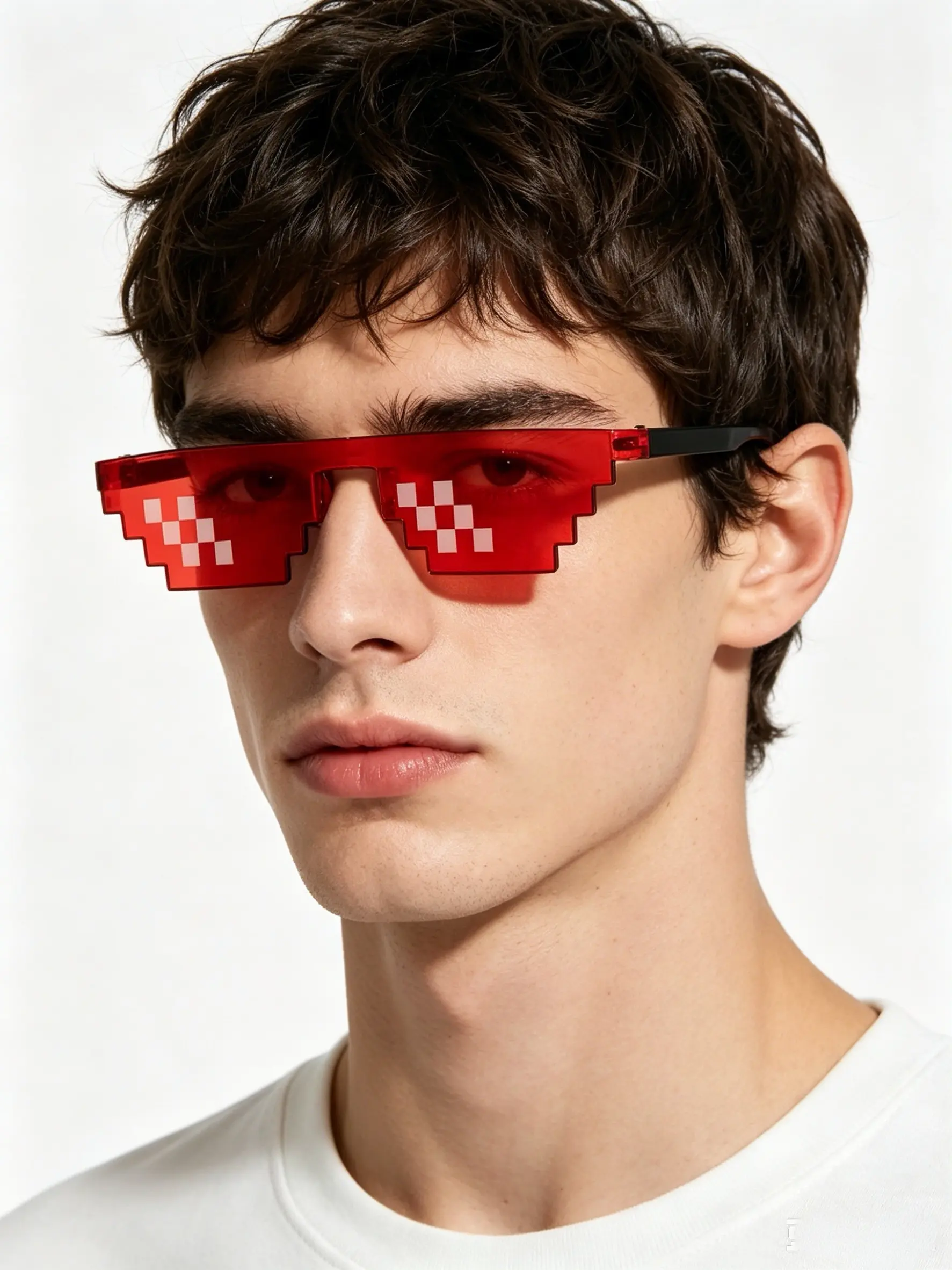 Colorful Pixel Staircase Style Sunglasses, Perfect for Vacation, Parties, Music Festivals, Short Videos, Casual All-Season Wear