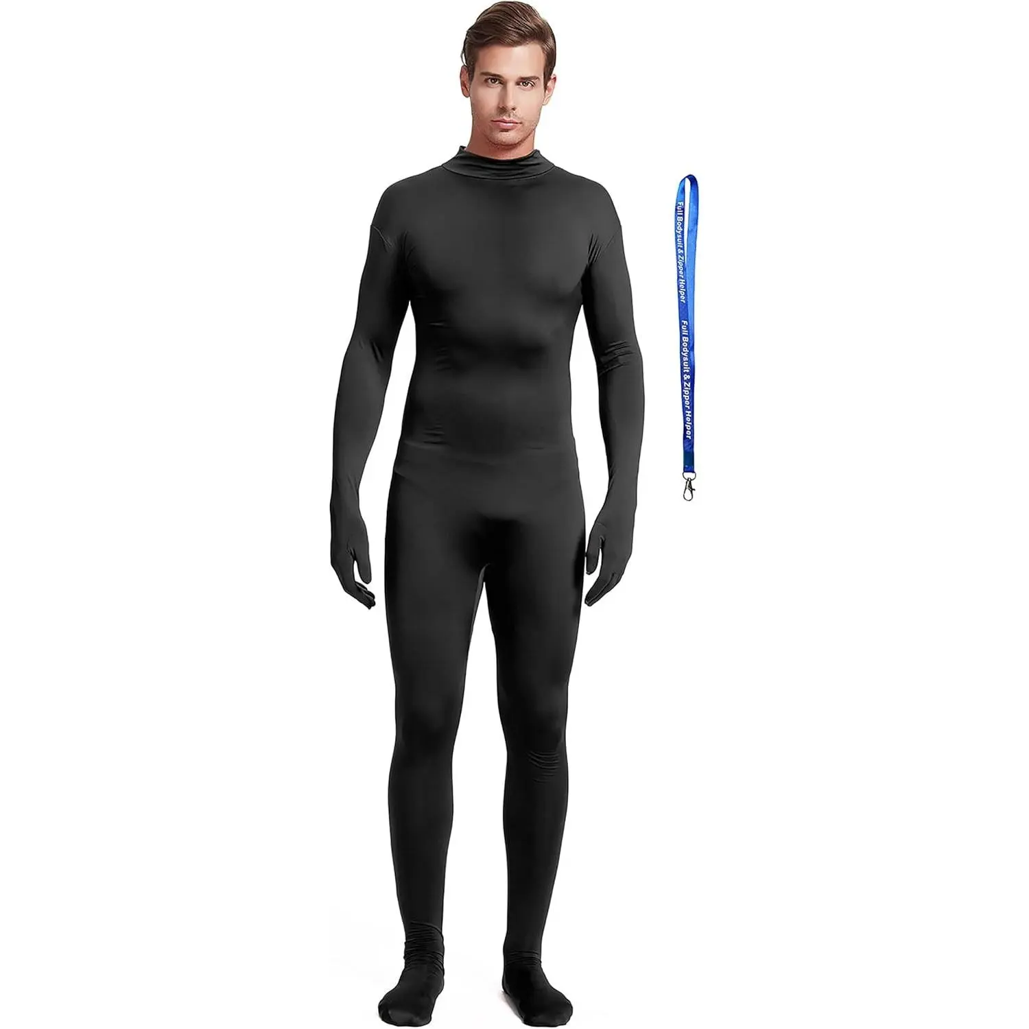 Unisex Adult Spandex Zentai Bodysuit Costume with Zipper Helper, No Hood Full Body Stretch Unitard(Gift)