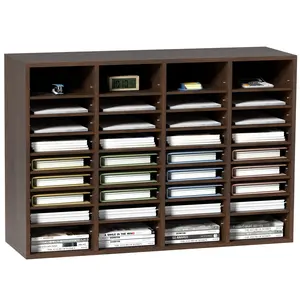 VEVOR Literature Organizers, 36 Compartments Office Mailbox with Adjustable Shelves, Wood Literature Sorter 39.3x12x26.8 inches for Office, Home, Classroom, Mailrooms Organization, EPA Certified Brow