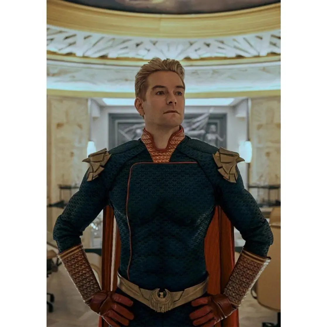 The Boys Homelander Cosplay Costume Adult  Bodysuit Cape Set Superhero John Gillman Antony Starr Outfit for Halloween Costumes