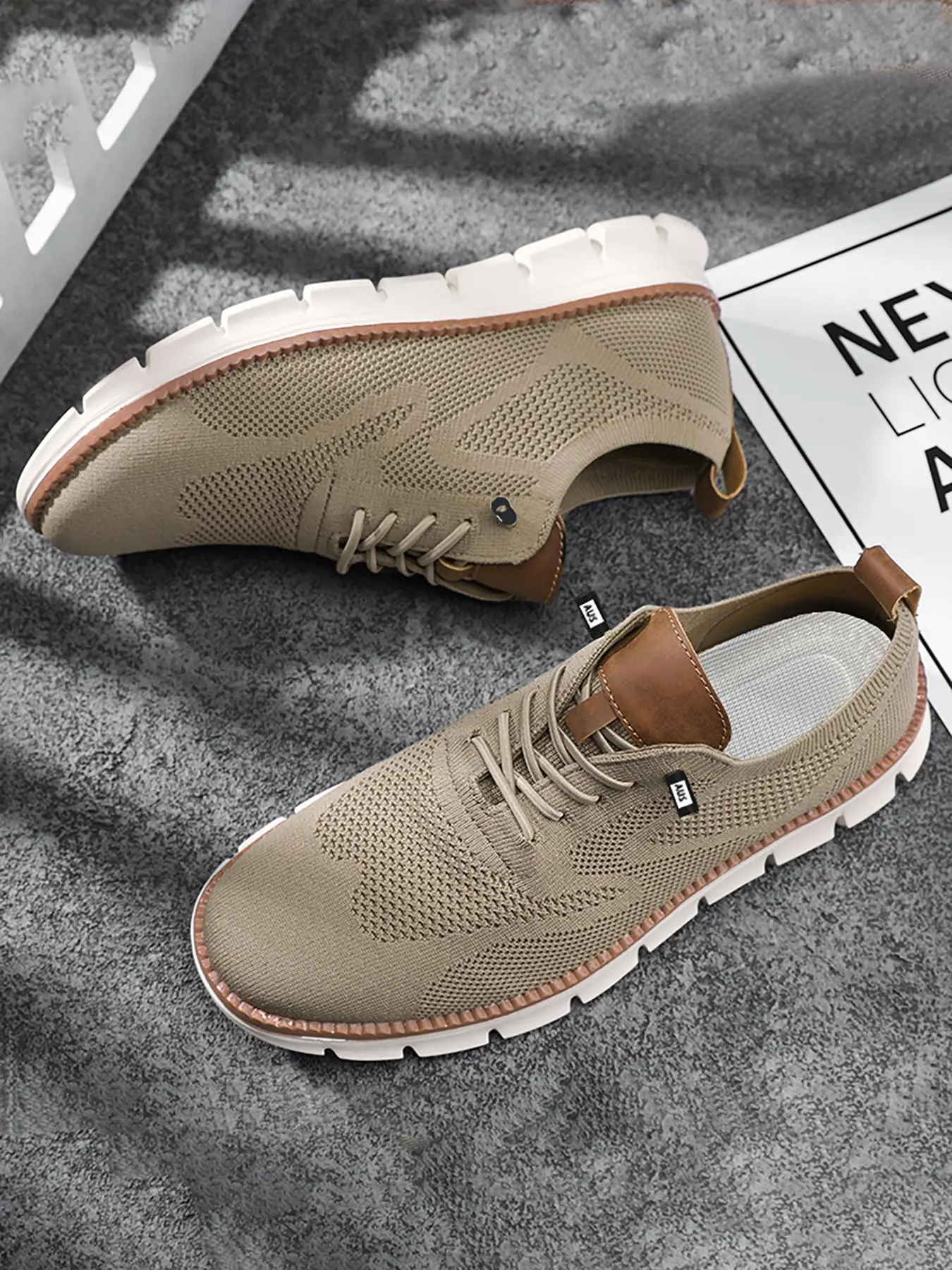 Men's Fashion Breathable Knit Sports Casual Shoes, Seven Color Options, Comfortable Lightweight, All Season, Outdoor Fitness