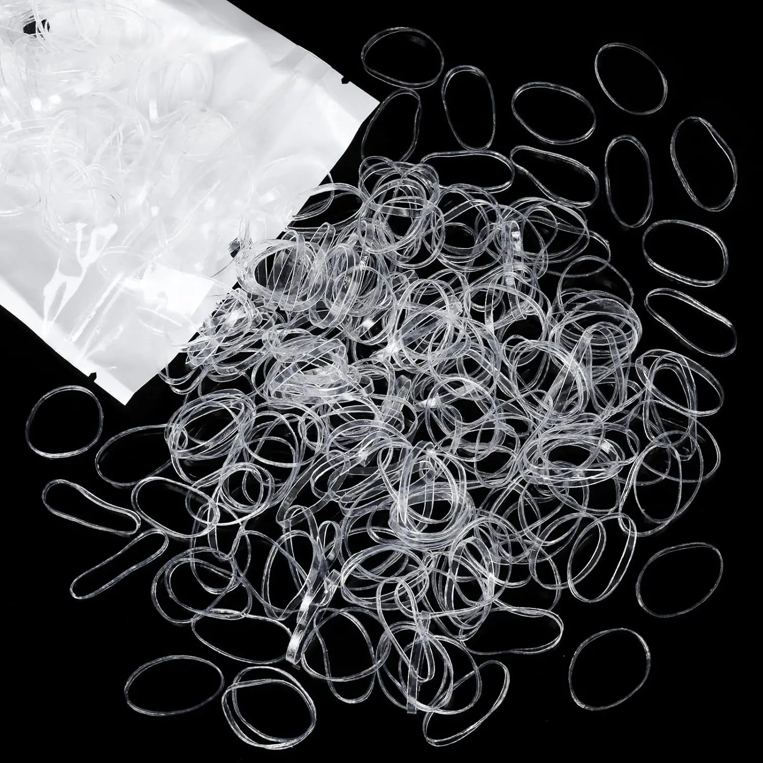 Clear Elastic Ties Hair Elastics, Clear Elastics Rubber Bands for Hair Rubber Bands Ties, 300 count