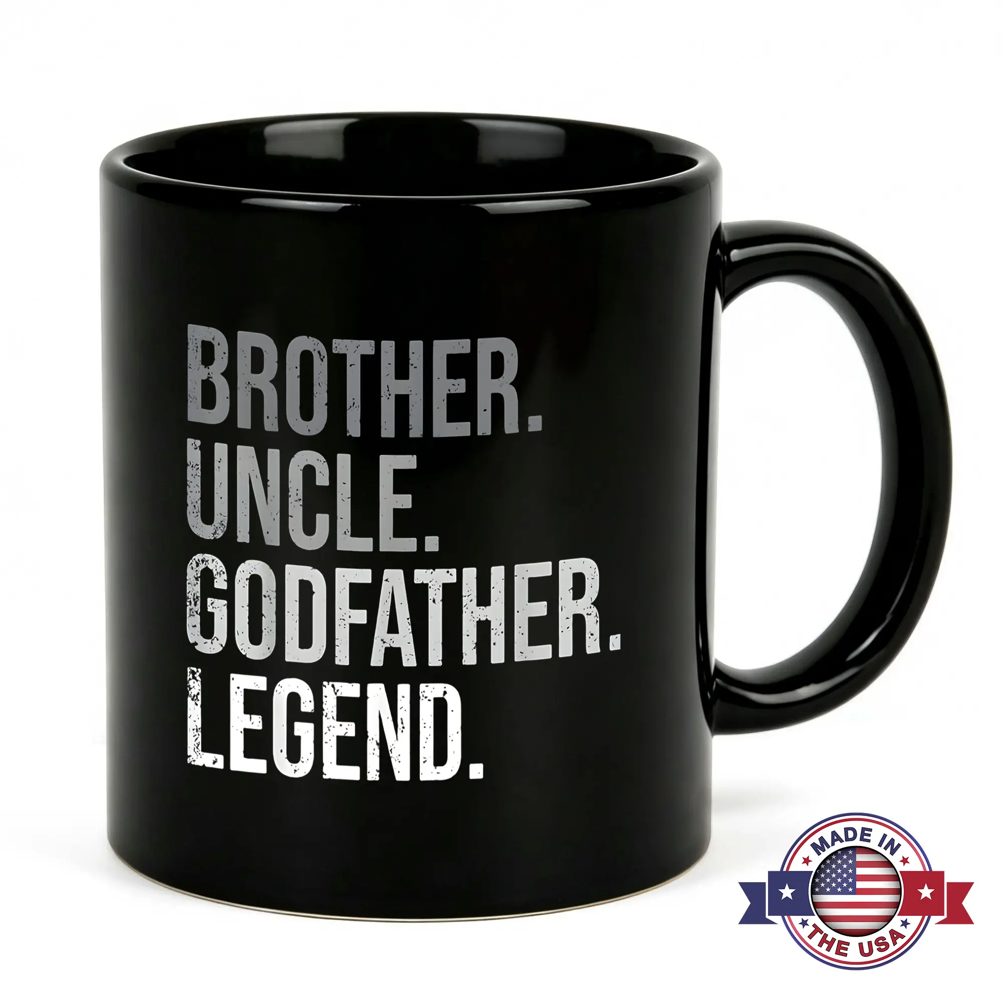 11oz Black Ceramic Godfather Proposal Mug - Minimalist Typography Drinkware with Handle, Meaningful Keepsake Novelty Gift for Men, Legend-Themed Kitchenware for Baptism/Christening Presents