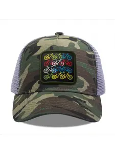 ColorfulBicycles Camouflage Mesh Baseball Cap for Men & Women - Adjustable Snapback Trucker Hat, Breathable Back for Hiking, Fishing, Camping, Golf & Casual Outdoor Attire Camouflage Random