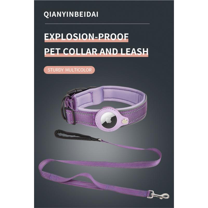 Dog GPS Tracking Collar for Medium & Large Dogs - Non-Chafing Anti-Lost Collar with Leash Attachment