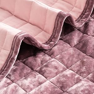 Luxury Velvet Set Full Queen Size, Lightweight Velvet Comforter Set, Oversized Bedspread Coverlet Quilted Bedding Set, with 2 Matching Pillow Shams, for All Season, Dusty Mauve Pink