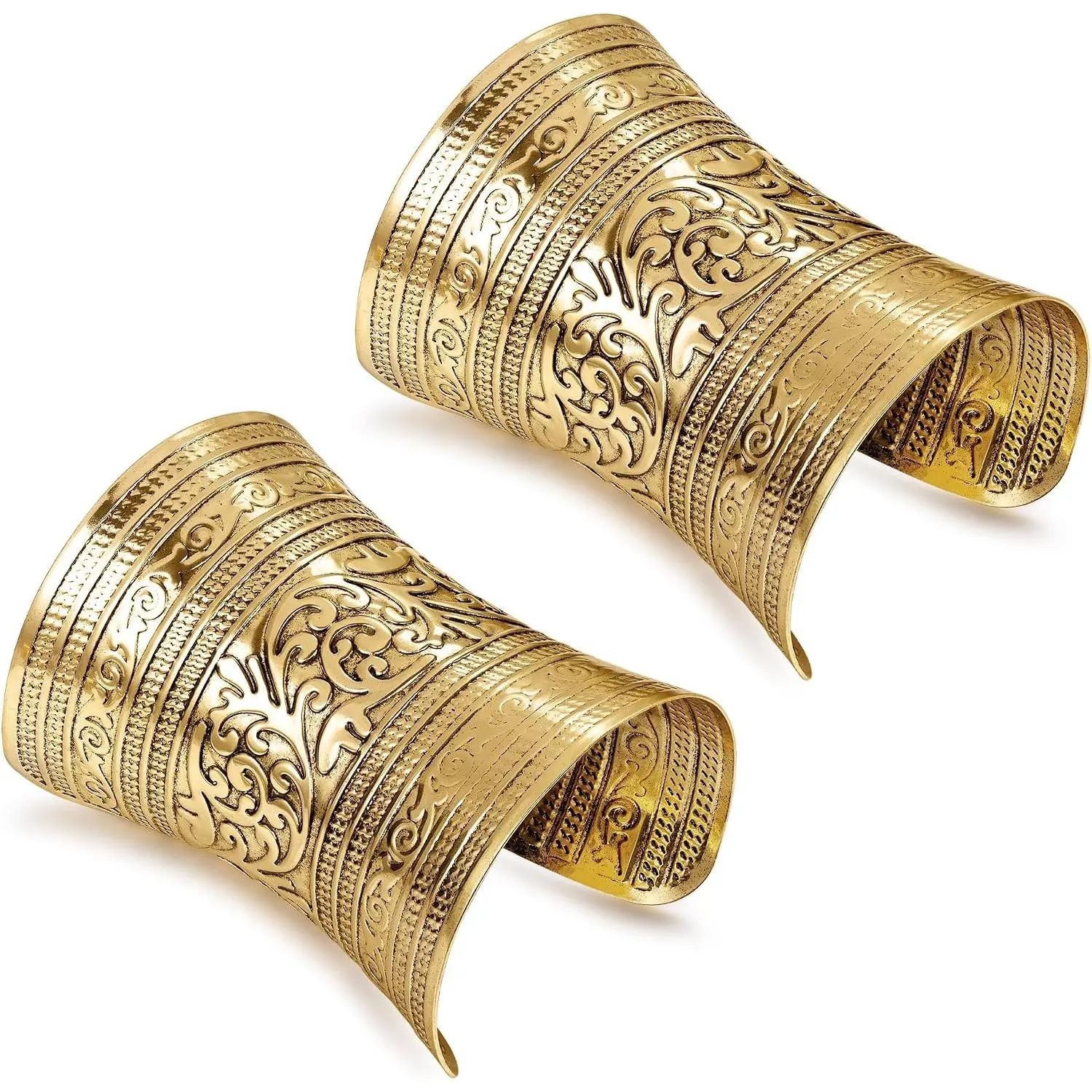 2 count  Cuff Bracelets for Women  Chunky Open Cuff Warp Bracelet Set Ethnic Statement Wide Bangle Bracelet Retro Gypsy  Cuff Bracelet