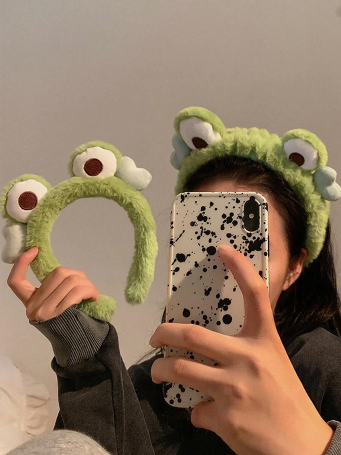 Cute Frog Design Plush Hair Hoop, 2024 New Style Fashionable Hair Accessories for Women & Girls, Lovely Hairwear for Daily Used Hairstyles Ideas, Puffy Zigzag Headband