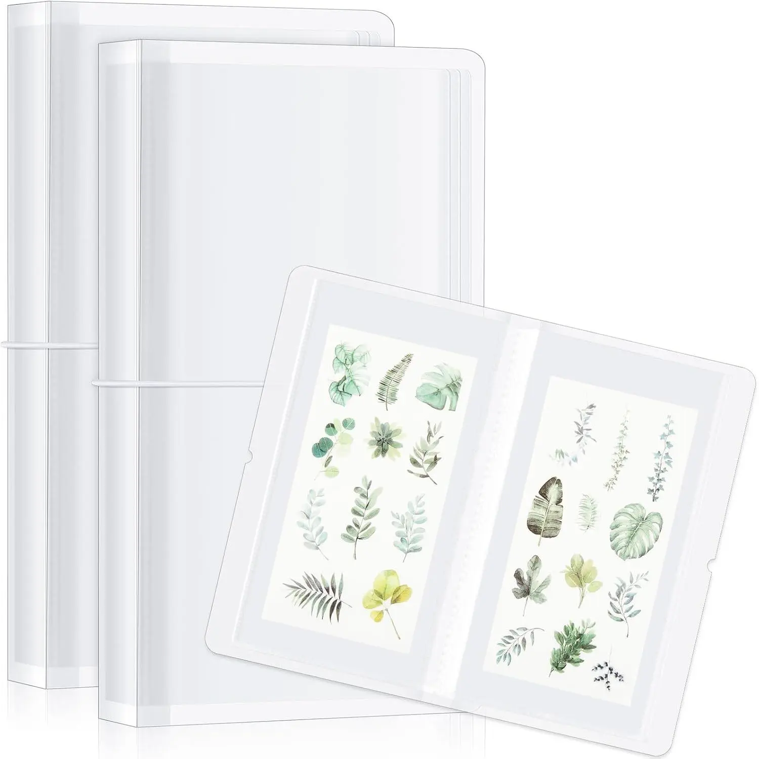 2 Pack 4.8 x 9.6 Large Clear Storage Sticker Organizer Storage Binder Book  Storage Book Collection Album for Planner Scrapbook Stickers Displaying Double-sided 50 Pages