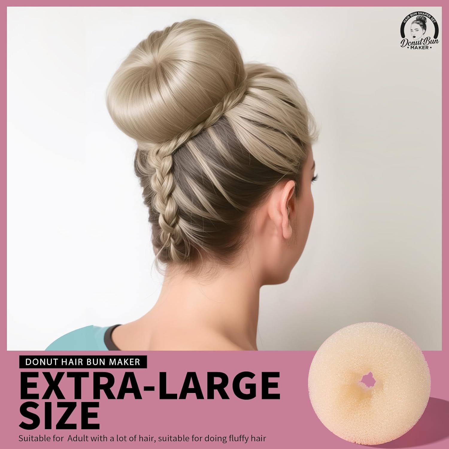 Hair Bun Shaper Set with Extra-large, Large, Medium, Small Doughnuts Ring Stylers, 20 count Blonde Large Bobby Pins Hair Bun Shaper Set with Extra-large, Large, Medium, Small Doughnuts Ring Stylers, 20 count Blonde Large Bobby Pins