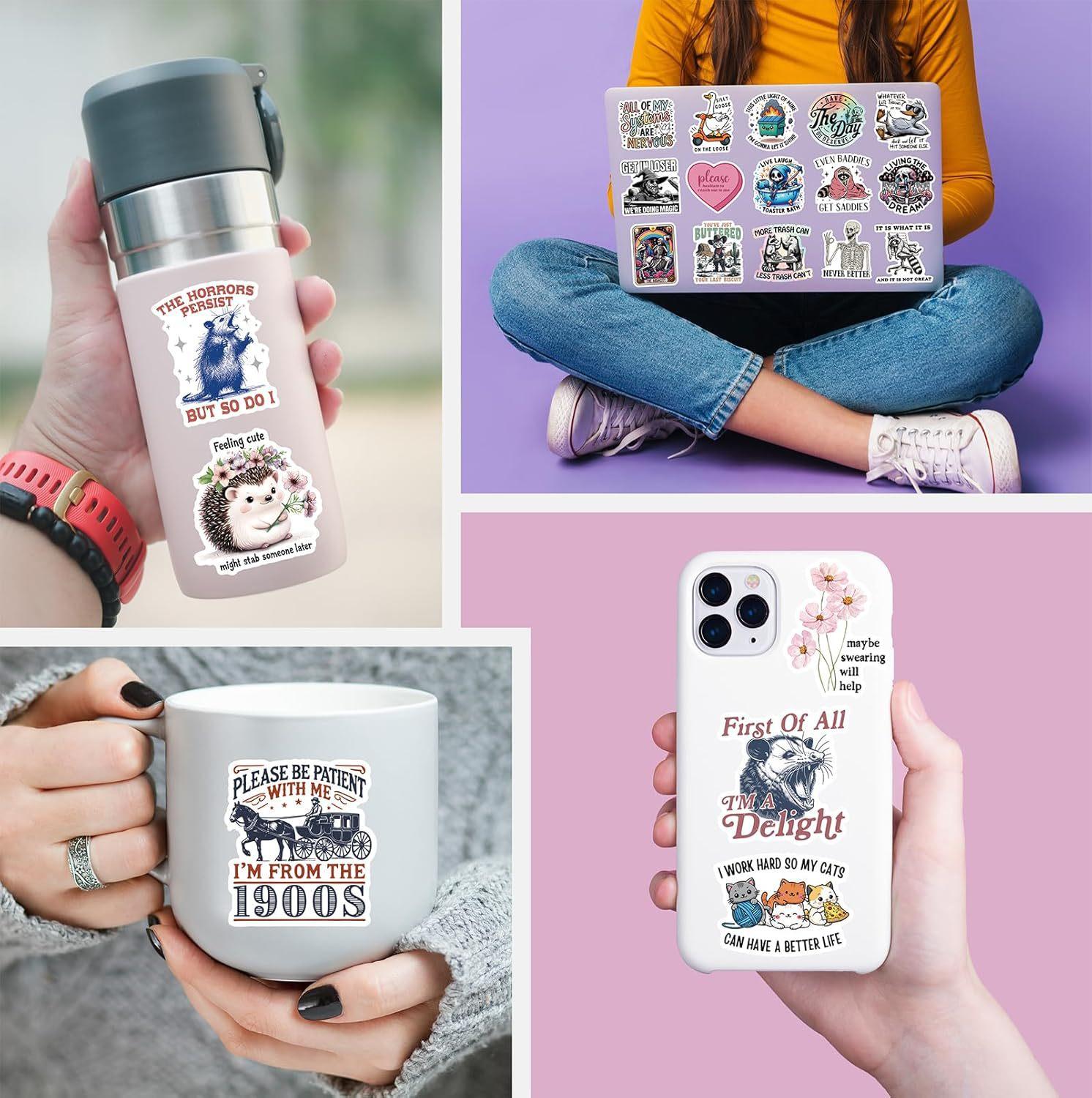 200 PCS Sarcastic Humorous Stickers Pack, Aesthetic Funny Face Decals for Planner Scrapbooking Luggage Skateboard, Gag Gifts for Coworkers Friends Matching my vibe today with these hilarious sarcastic stickers!💅 Which face are you?