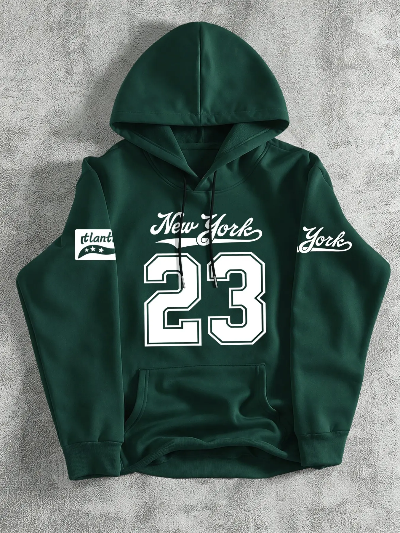 Men's Fall Winter Sweatshirt, Vintage New York 23 Graphic Hoodie, Long Sleeve Loose Fit, Casual Streetwear for Daily Commute