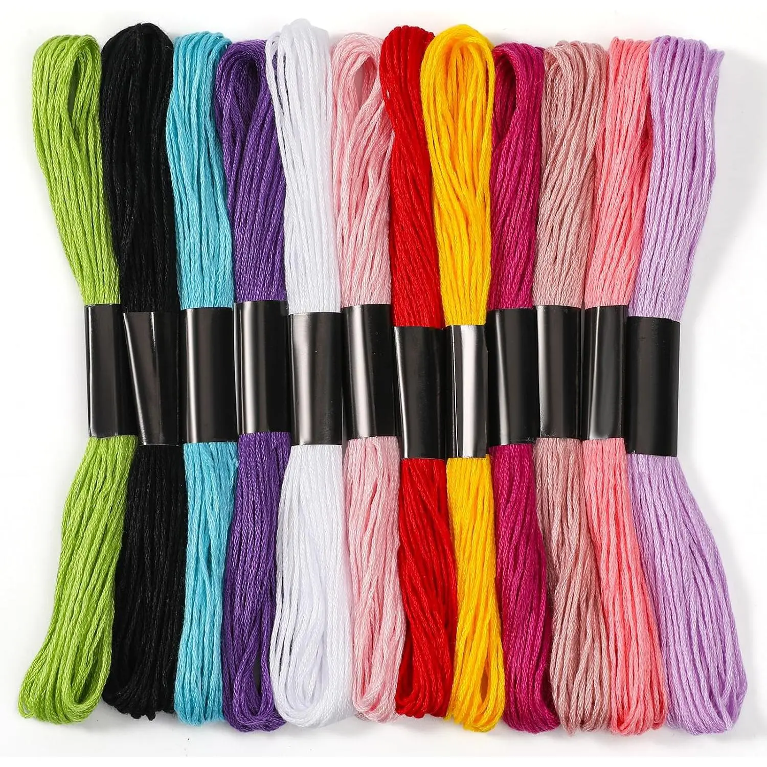 Embroidery Thread, 12 Skeins Rainbow Color  Embroidery Floss | Friendship Bracelet String   Thread, for DIY Crafts Floss, Embroidery Projects, Bracelet Yarn