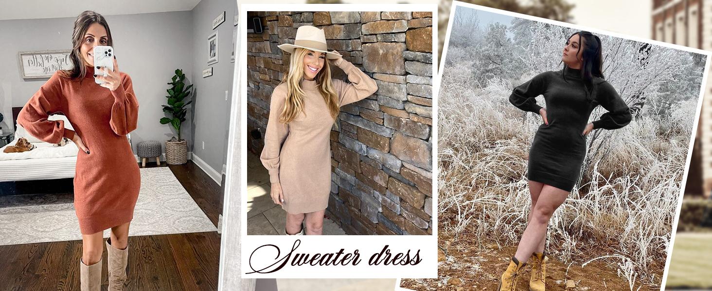 GRECERELLE Women's Mock Neck Ribbed Long Sleeve Bodycon Pullover Cute Mini Sweater Dress GRECERELLE Women's Mock Neck Ribbed Long Sleeve Bodycon Pullover Cute Mini Sweater Dress