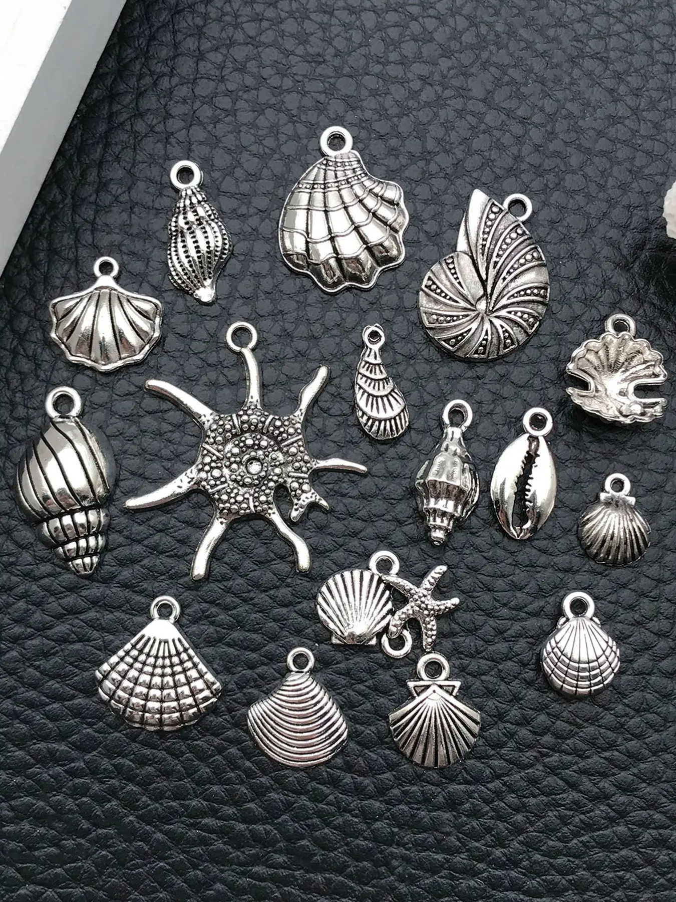 15pcs Mixed Antique Silver Alloy Marine Life Starfish Shell Charm DIY Metal Pendant for Jewelry Making Necklace Bracelet Crafting Accessories