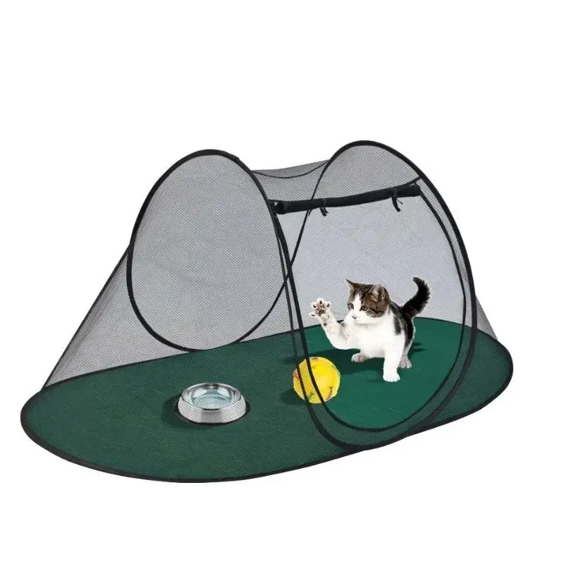 Foldable Pet Camping Tent Playpen for Dogs Cats, Breathing Bird & Turtle Cage, Indoors Outdoors Use, Ideal for Small Pets