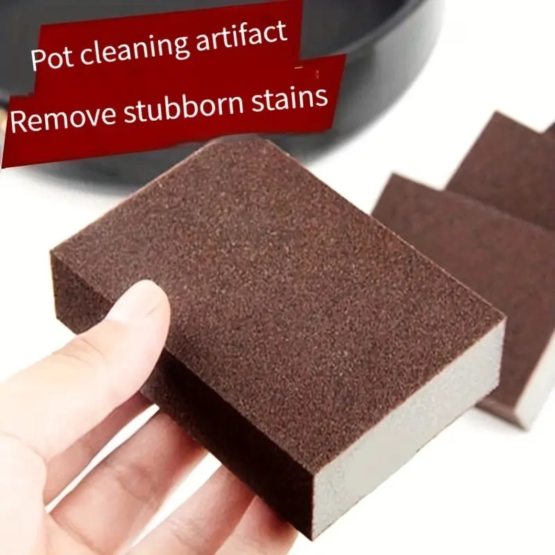 5 Pack Carborundum Sponges, Nano Magic Emery Cleaning Sponge, Heavy Duty Rust Sponge for Pots and Pans, Rust Remover, Carborundum Nano Sponge
