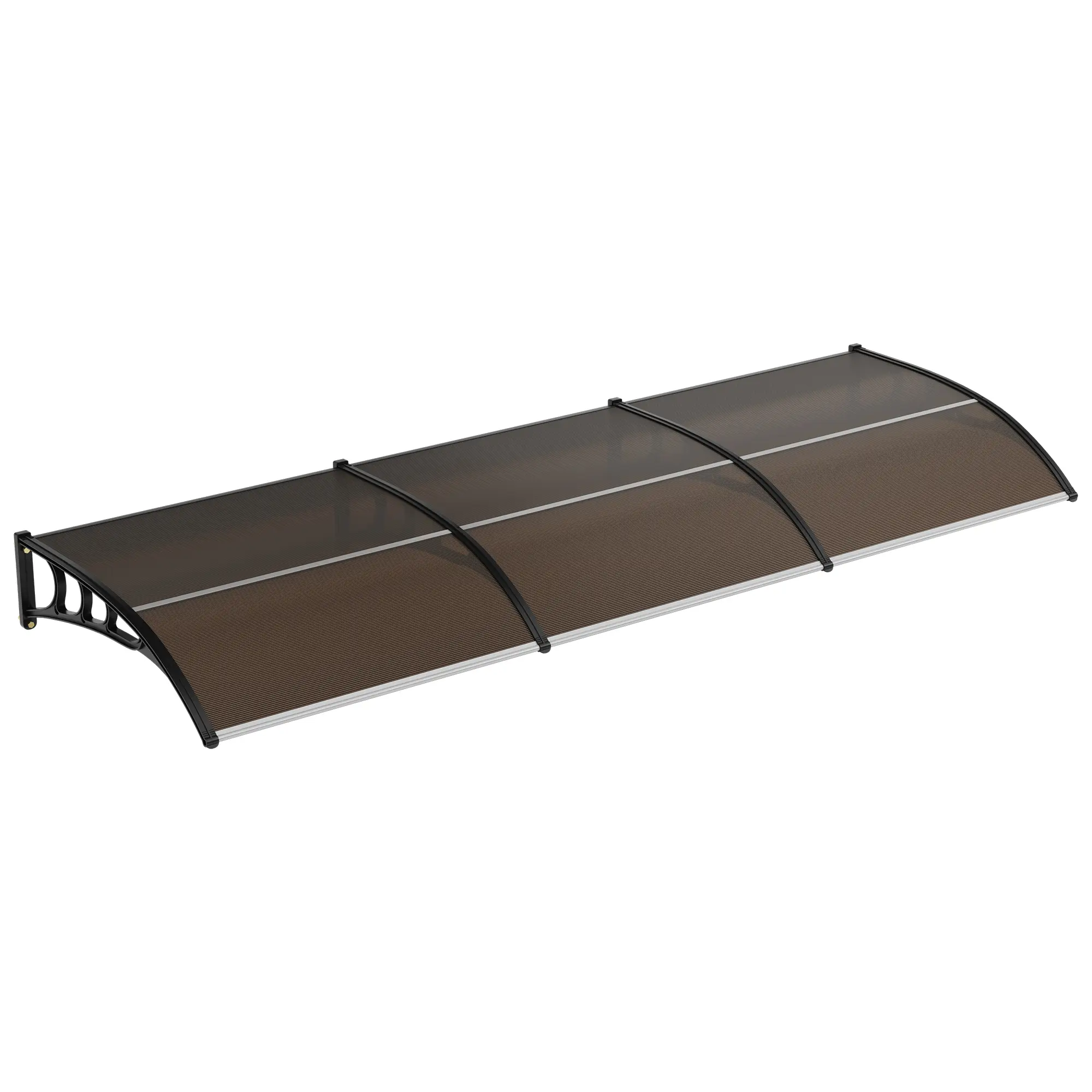 Entrance Awning 40" x 120" – All-Weather Door Canopy with Plastic Steel Bracket, Polycarbonate Top, Exterior Window Cover – UV / Rain / Snow / Sun Protection