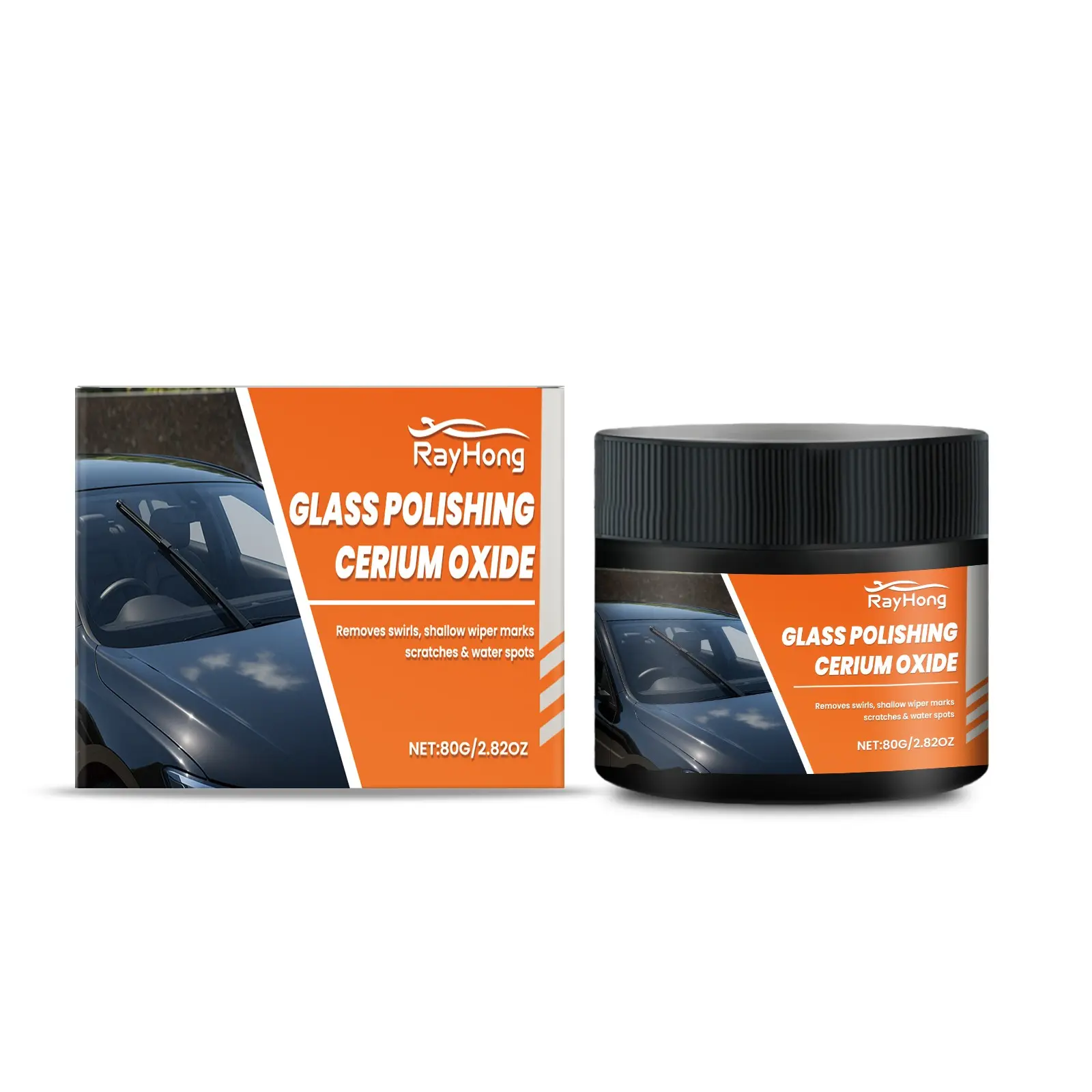 Car Glass Polish Powder, Removes Oil Film and Water Stains, Prevents Dirt, Cleans Minor Scratches, Car Care Essential
