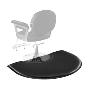 VEVOR Salon Mat for Hair Stylist, 3x 5 FT Semi - circle Salon Chair Mat, 1/2 - inch Thickened Anti Fatigue Barber Shop Floor Mat with Round Cut Out, Easy - to - Clean PVC Surface Anti - Trip Beveled Edges