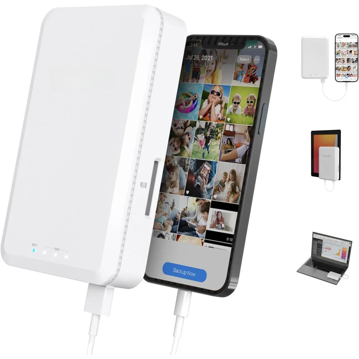 1TB External Hard Drive for , iPad, MacBook - USB 3.0, 2.0, 2.0 3.0 - Compatible with iOS & Android, Store Photos, Videos, , Documents