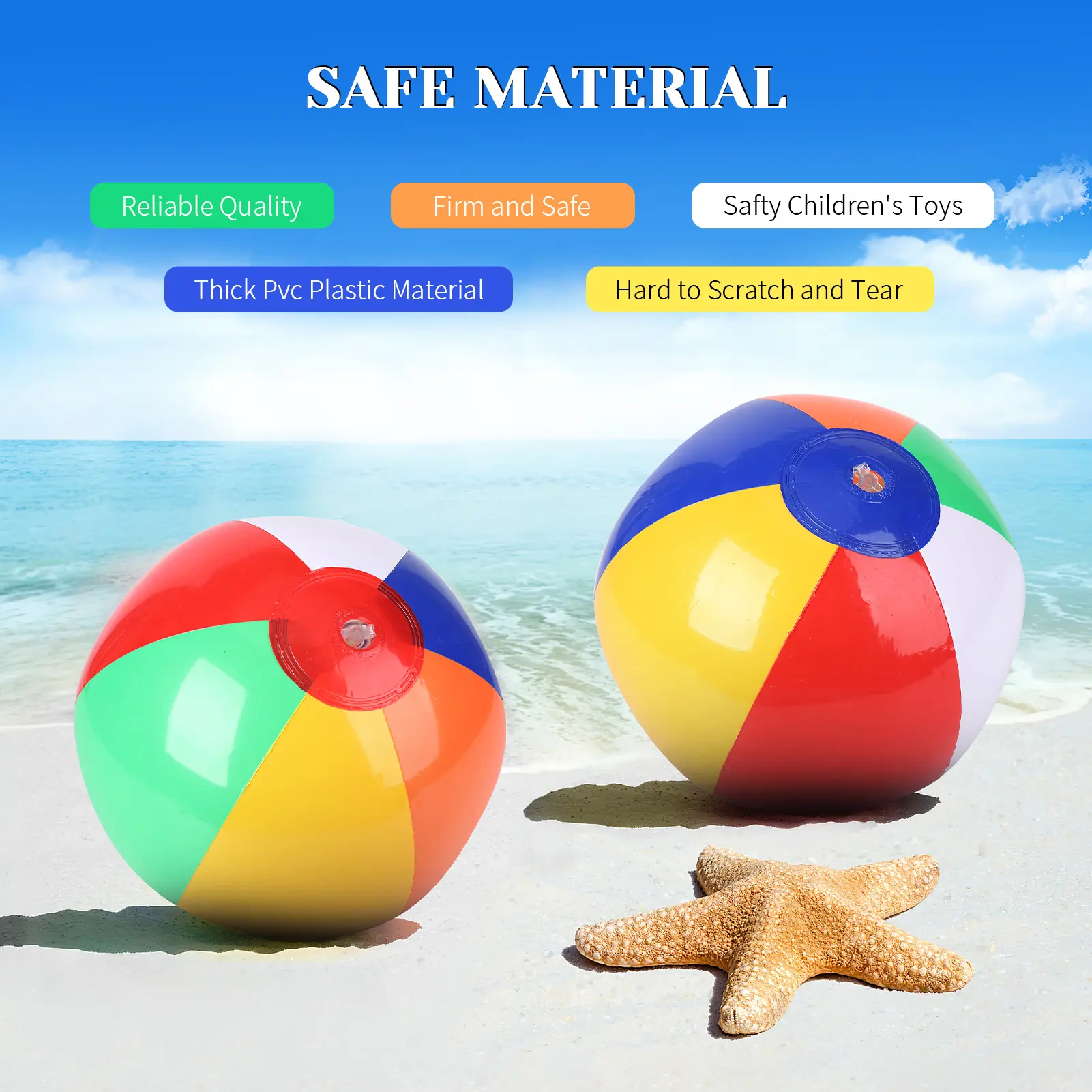 Garvee 18-Pack Inflatable Beach Balls, 8-Inch Rainbow Pool Toys for Kids - Bright Color Mix - Lightweight & Portable - For Summer Pool Party Supplies, Beach Games, Luau BBQ Vacation Carnival