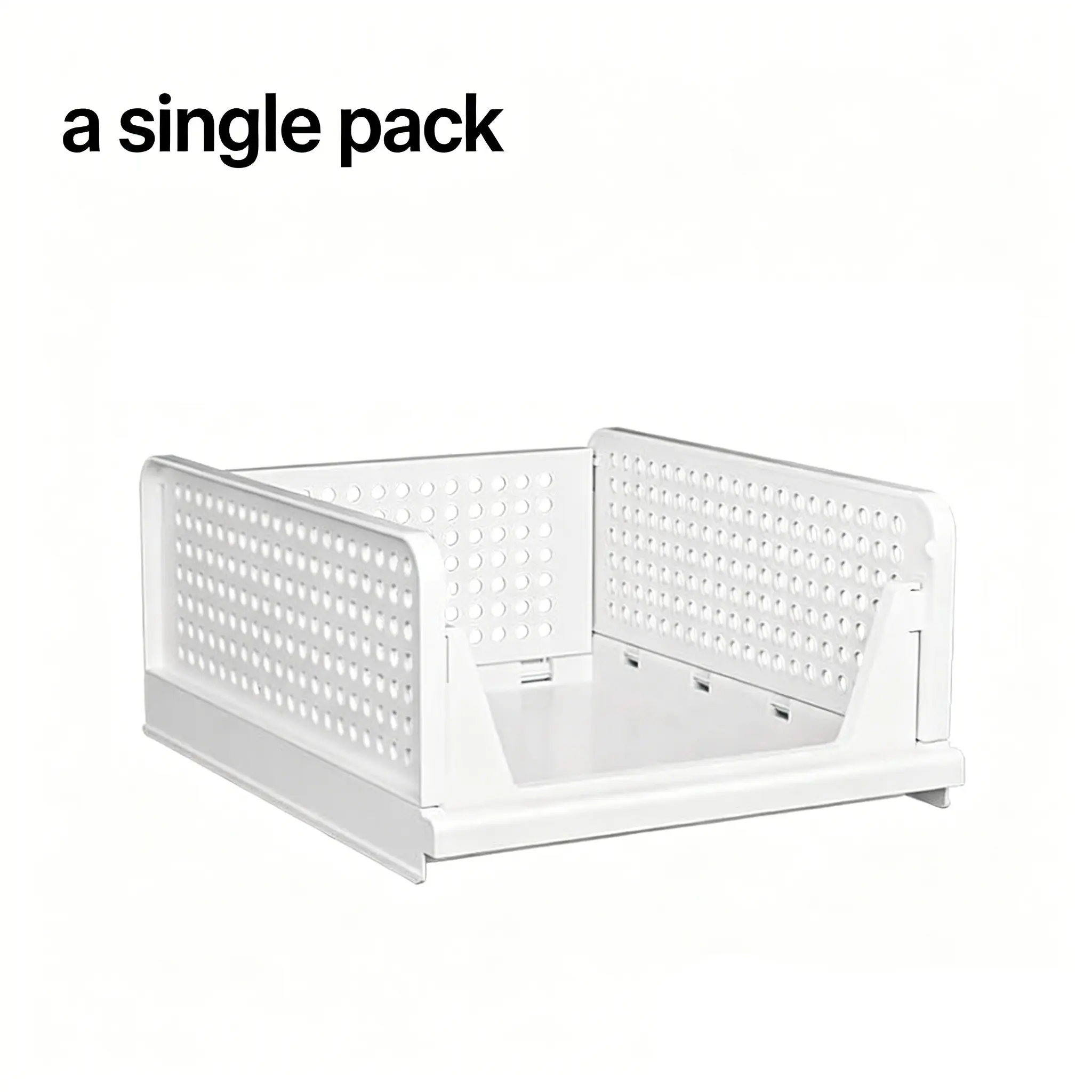 Stackable Closet Storage Basket, Multi-Functional Foldable Organizer, Space-Saving Drawer for Bathroom Kitchen Laundry Closet