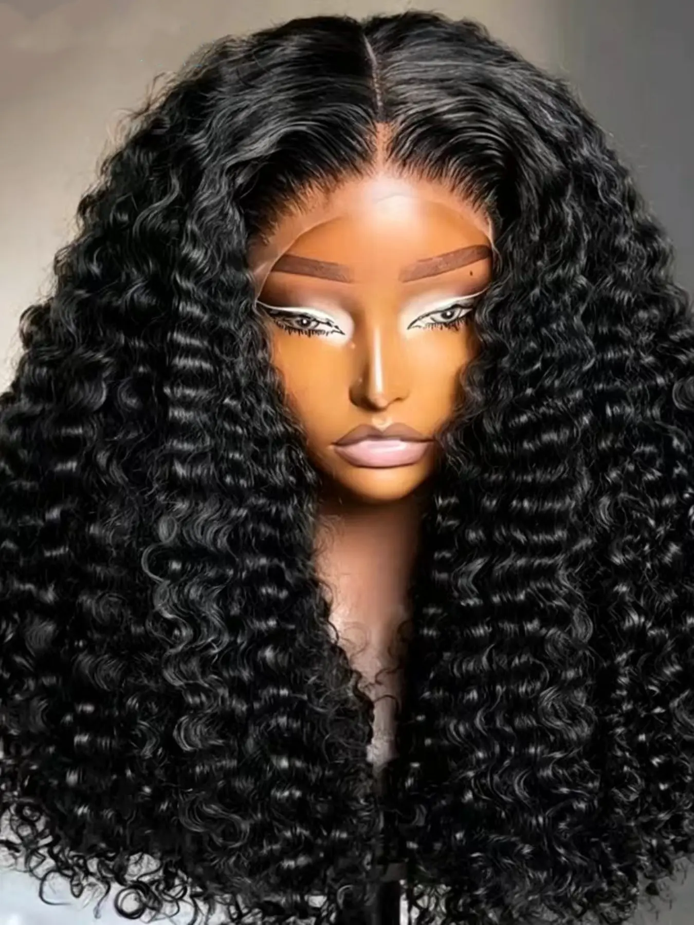 180 Density 26 Inch Long T-Shape Curly Wig, Pre-Styled Baby Hair, Comfortable Wear, Fashionable Curl, All Seasons