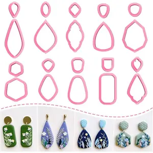 Clay Cutters,  Polymer Clay Cutters for Earrings Making, 20 Shapes Floral Polymer Clay Cutters, Studs Clay Cutters for Polymer Clay  (A+B)