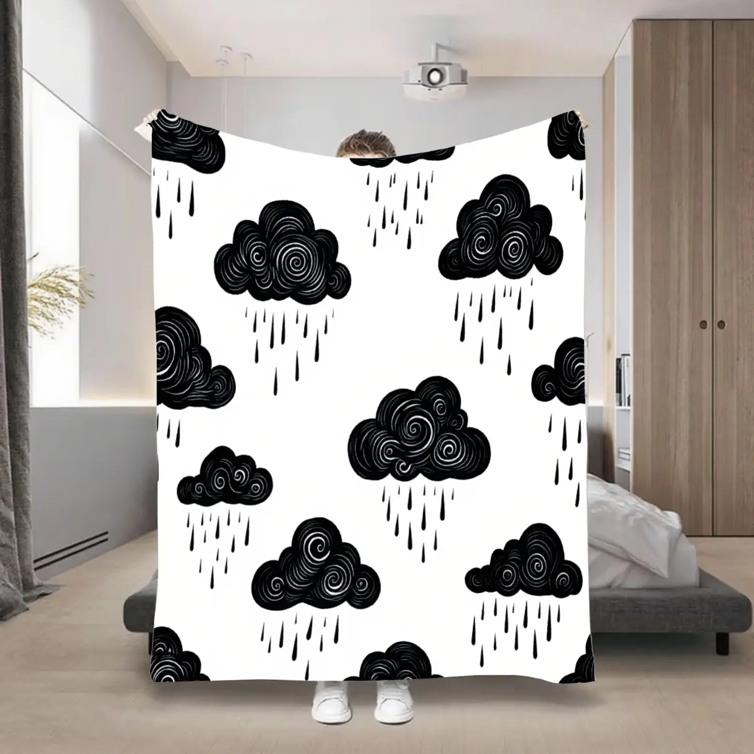 Luxury Flannel Cloud Blanket - Soft HD Digital Cloud Print Thick Bedspread, Cozy Bedding Gift for Home Use, Cloud Blankets