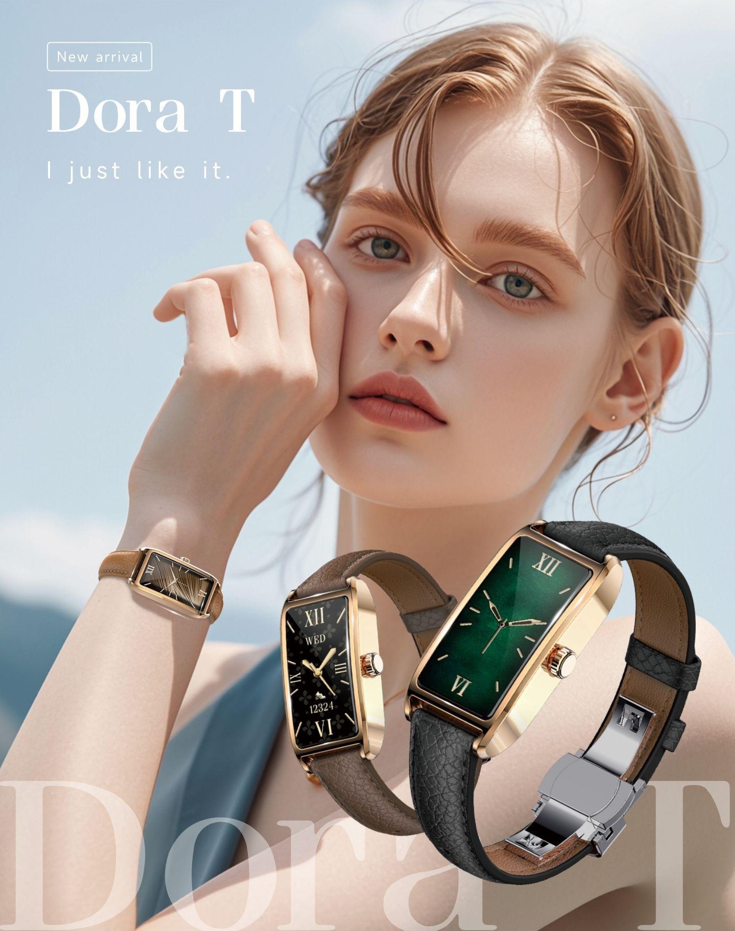 2026 NEW Elegant Leather Strap Smart Watch for Women  Waterproof | 12 Sports Modes Fitness Tracker - Stylish & Cute for Workouts