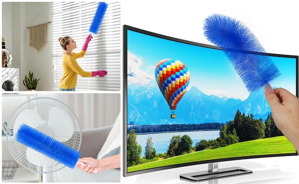 3PCS Fan Cleaner Brush，Fan Brush Cobweb Duster Microfiber Duster Ideal for Ceiling Duster, Air Vents, Curtains，Fan Cleaner for Box Fan（3PCS）