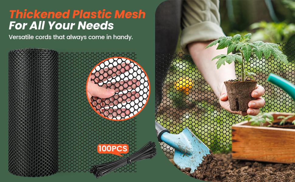 Wire Mesh,16IN x 50FT Wire Fencing for Floral Arrangements, Wire Mesh for Crafts with 100 Pcs Zip Ties,Gaden Netting for Dogs, Deers, Poultry