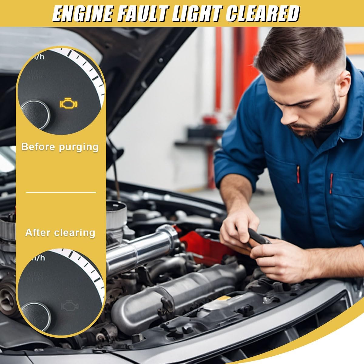 OBD2 Scanner Reader,  Code Reader Connect to Phone, Auto Diagnostic Scan Tool, OBD2 Scanner for Reset/Clear  Engine Error Code, Fits  & Android