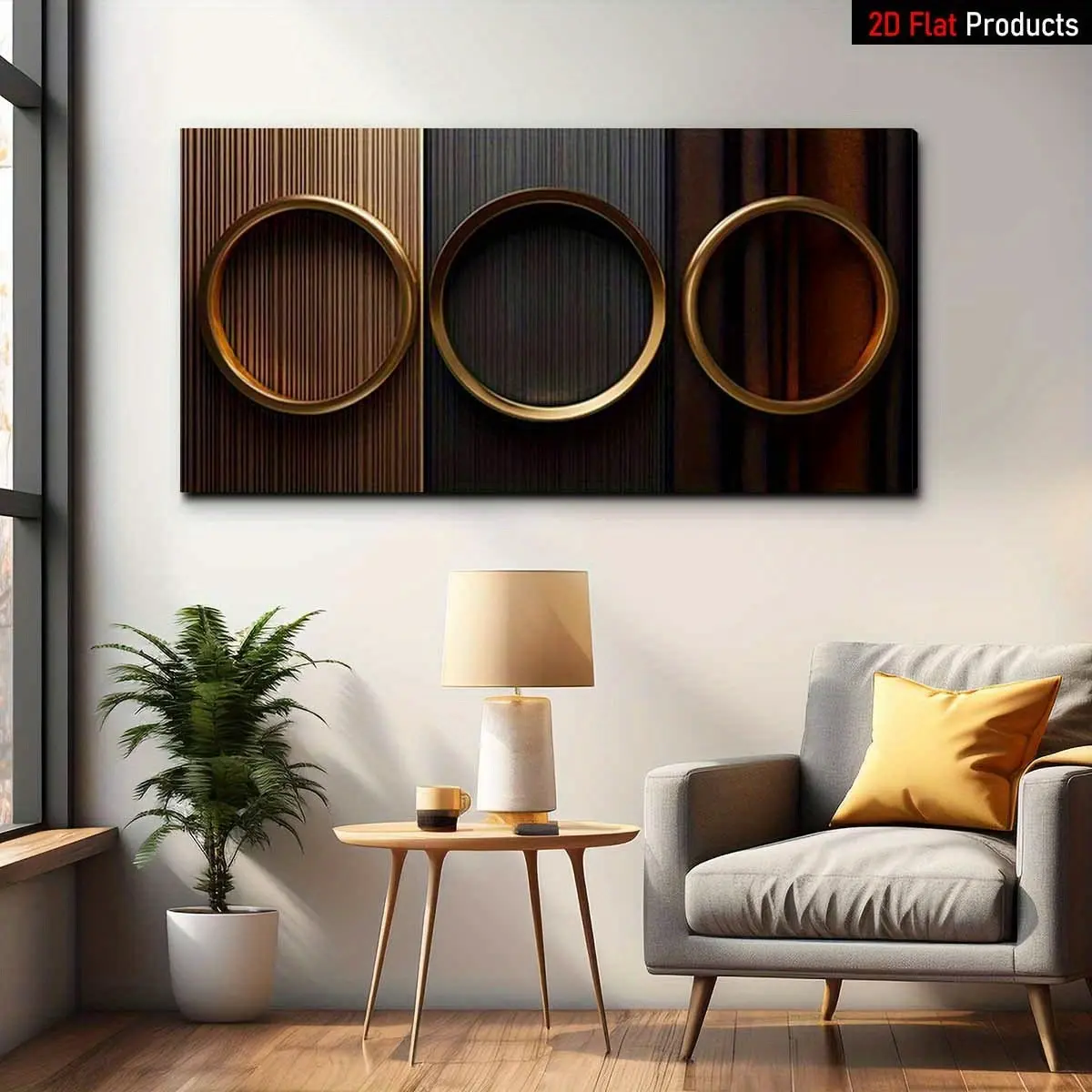 2D Flat, Large Modern Abstract Framed Canvas Wall Art - Horizontal/Vertical Suitable for, Bedroom, Office Decor - Pine Wood Frame Wrapped Canvas Poster - Contemporary Minimalist Hanging Picture for Home Decoration (No Revision), 2D Flat