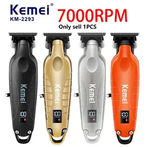 Km-2293 Upgrade LCD Display Electric Trimmer, Multiple Colors Available, USB Powered, Oil Head Carving Hair Clipper, Personal Care Appliance