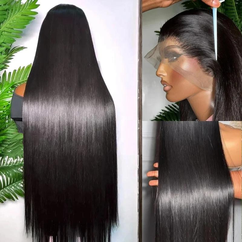 Bling Hair 180 Density Hd Transparent 13x6 Lace Frontal Wig Straight 13x4 Lace Front Wig 32 34 Inch Long Size 4x4 Closure Human Hair Pre plucked Wigs For Women