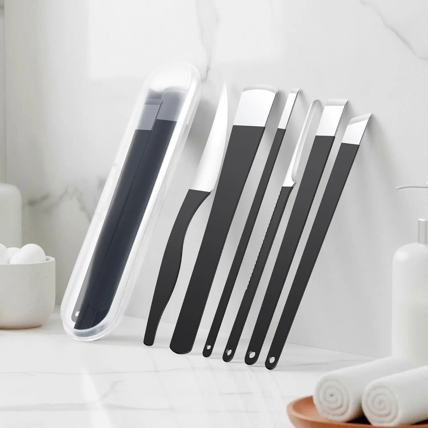 6Pcs Pedicure Knife Set, Professional Foot Knife with A Storage Box, Ingrown Toenail Removal Kit, Foot Care Tools Hard Dry Skin Remover for Hand Feet