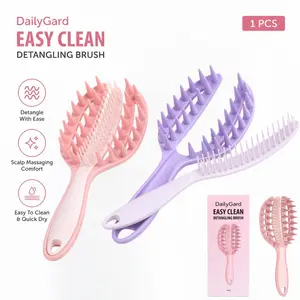Detangling Hair Brush for Women, Easy Clean Scalp Massage Brush with Open Vent Design, Gentle Knot Removal, Wet & Dry Hair Styling Comb for Thick Curly Straight Hair, Fast Drying Hair Care Tool