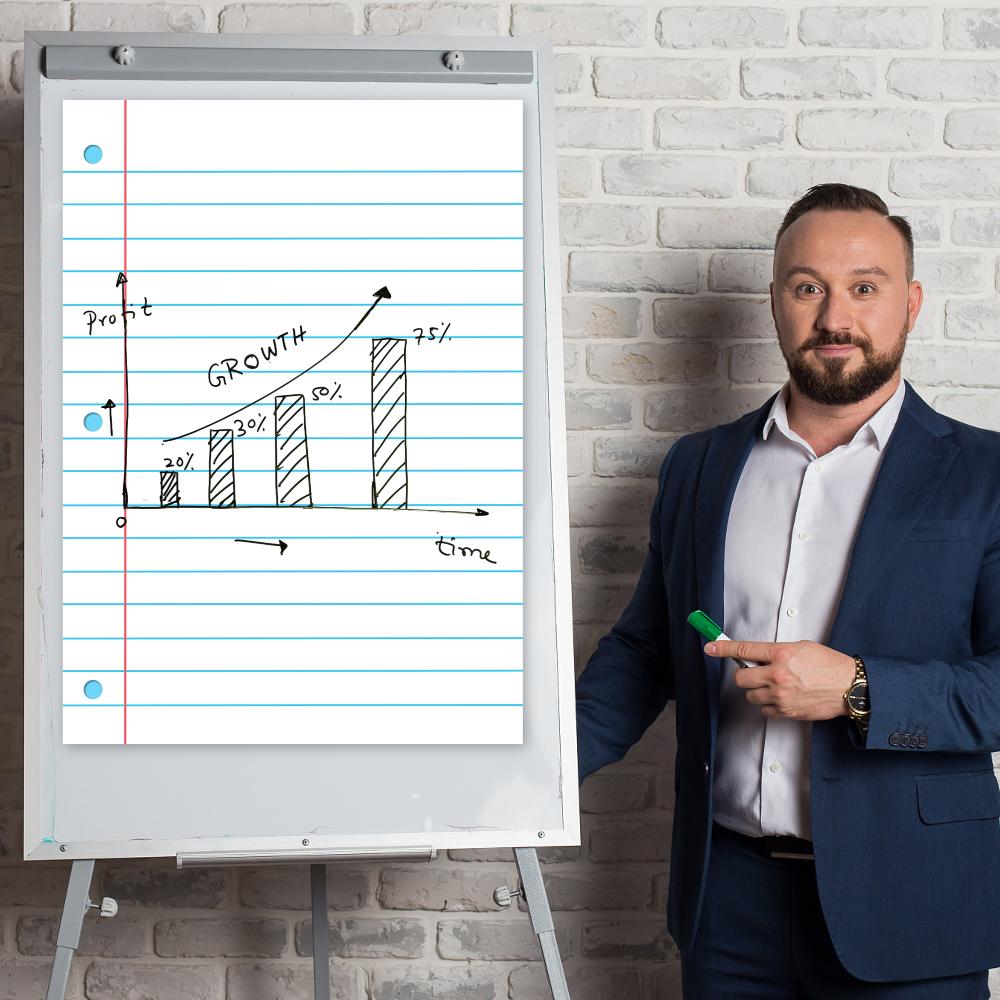 Classroom Large Laminated Dry Erase Poster Set, 2 Counts/set Grid and Lined Erasable Poster Set for Home and Office, Visual Learning Tools, School Teaching Supplies, Valentine's Day Gift