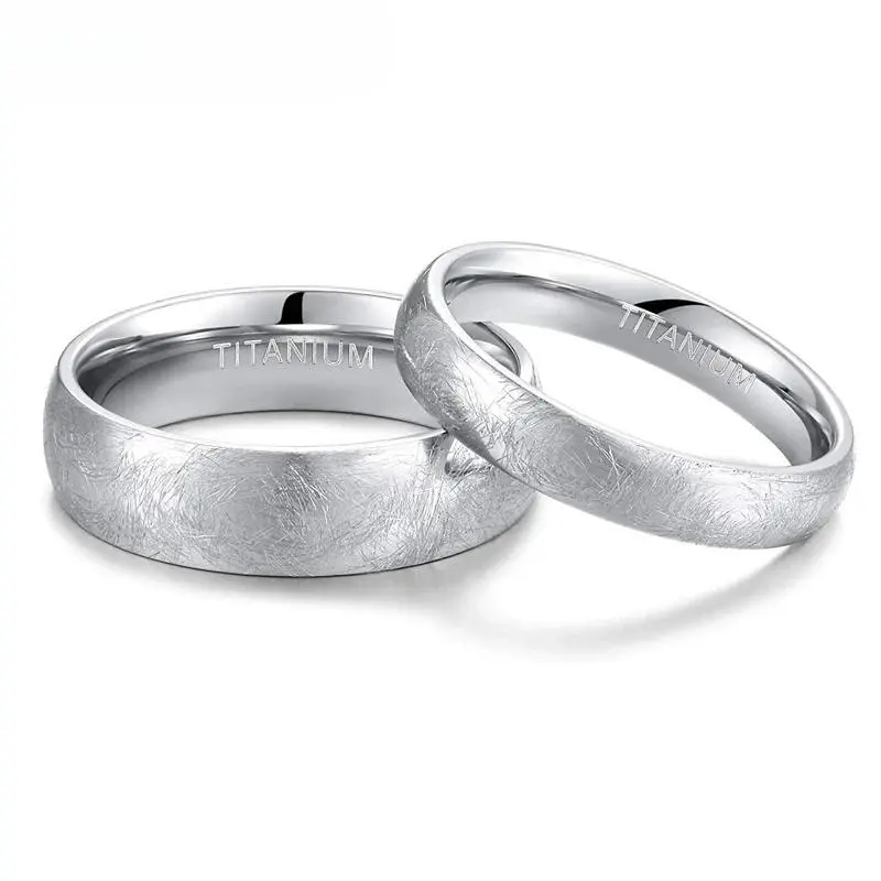 Titanium Wedding Band with a Brushed Finish, 4mm & 6mm Dome Shaped Ring with Center Groove, Comfort Fit Design, Men's Wedding Band, Titanium Metal